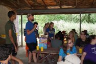 Max, one of our program coordinators during morning meeting