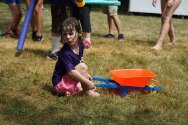 Camper playing in the water