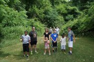 Coming off a hike on our nature trail