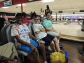 Campers and Counselors at the bowling alley