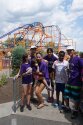 Campers and counselors in front of a line at seabreeze