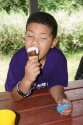 Camper eating ice cream