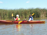 Camper kayaking.